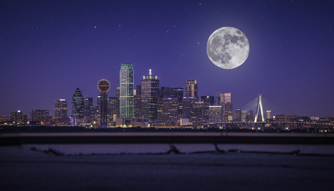 Fort Worth Dallas night skyline